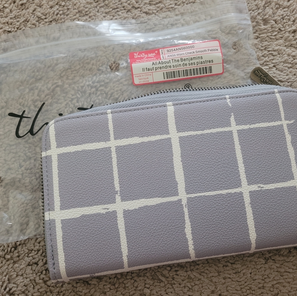 Thirty-one all about the benjamins wallet **worn check smooth pebble**